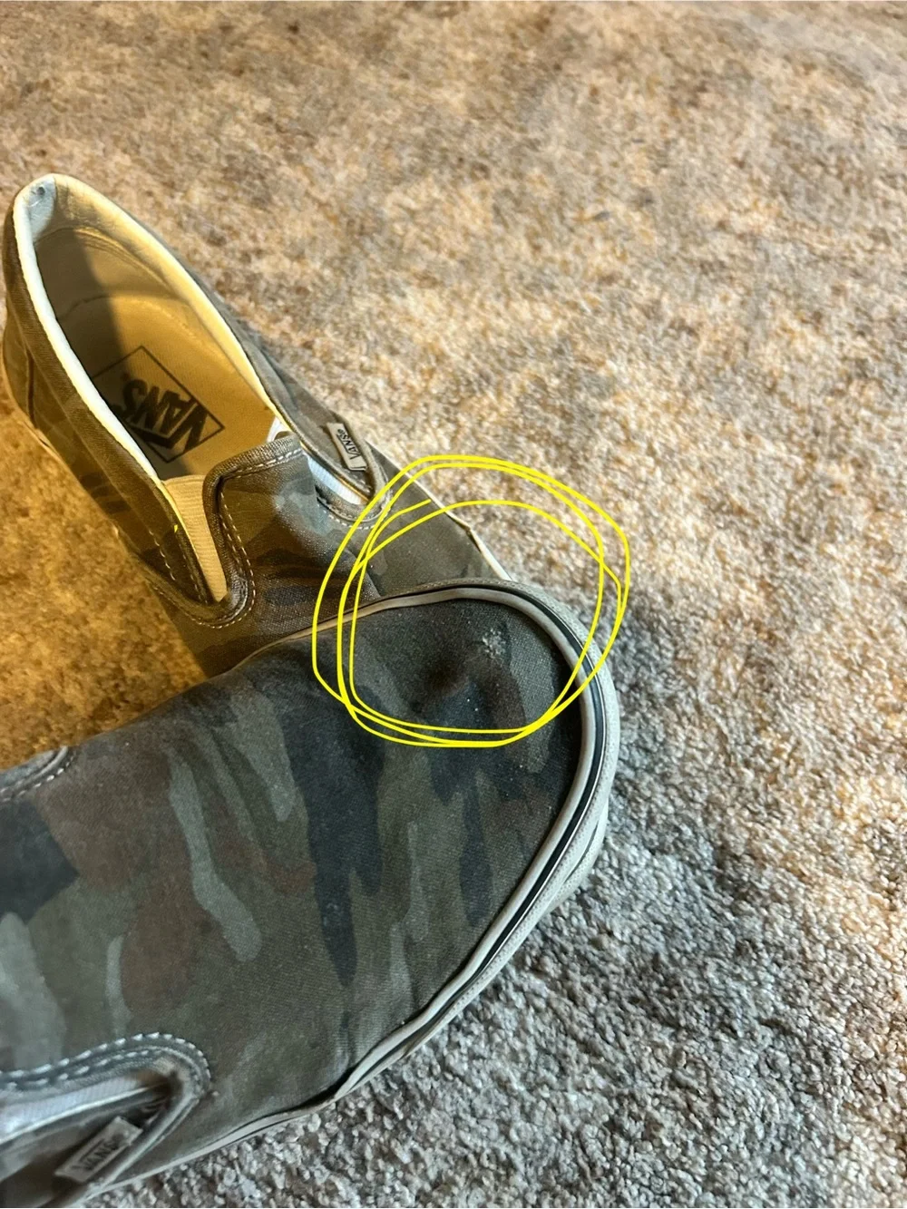 Vans Slip-On Sneakers in Camo Green/Brown